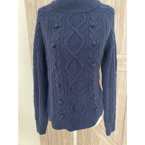 J crew navy mock neck long sleeve sweater size medium - Picture 2 of 6